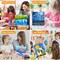16 Pack Canvas and Easel Set for Party, 8x10in Canvas Painting Set with Wood Easels, Brushes, Paint Trays & Acrylic Paints, Paint Party Supplies Canvas Painting Kits for Adults & Kids